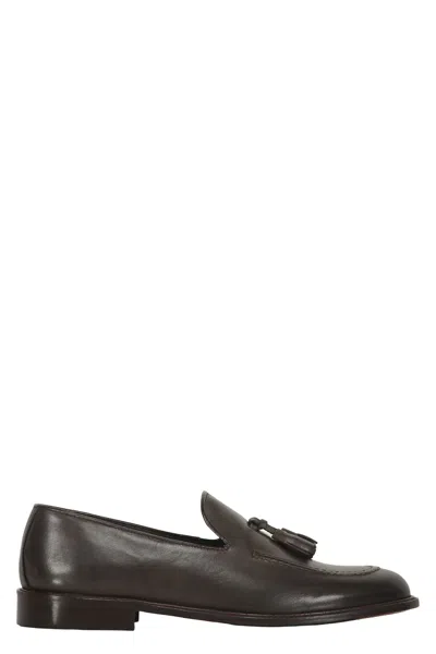 Bruno Magli Calfskin Loafers In Brown