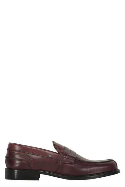 Bruno Magli Calfskin Loafers In Burgundy