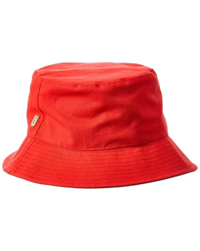 Bruno Magli Canvas Bucket Hat In Red