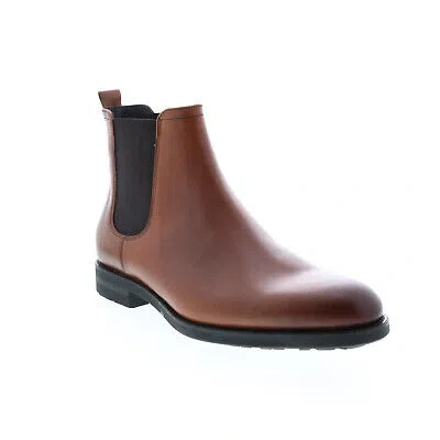 Pre-owned Bruno Magli Canyon Mb1cynb0 Mens Brown Leather Slip On Chelsea Boots