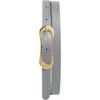 Bruno Magli Carla Slim Pebbled Leather Belt In Gray