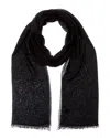 Bruno Magli Cashmere-blend Crinkle Scarf In Black
