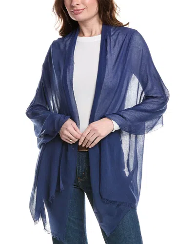 Bruno Magli Cashmere-blend Crinkle Wrap In Blue