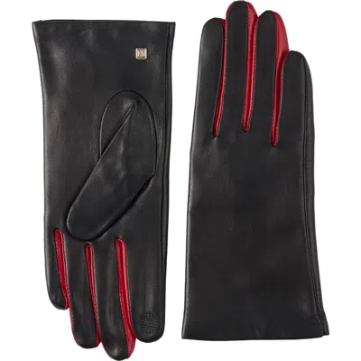 Bruno Magli Cashmere Lined Leather Gloves In Black