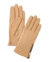 Bruno Magli Cashmere-lined Leather Gloves In Brown
