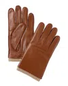 Bruno Magli Cashmere-lined Leather Gloves In Brown