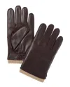Bruno Magli Touch Tech Cashmere Lined Leather Gloves In Brown