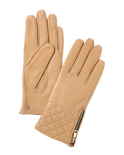 BRUNO MAGLI CASHMERE-LINED LEATHER GLOVES