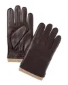 Bruno Magli Touch Tech Cashmere Lined Leather Gloves In Brown