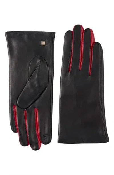 Bruno Magli Cashmere Lined Leather Gloves In Multi