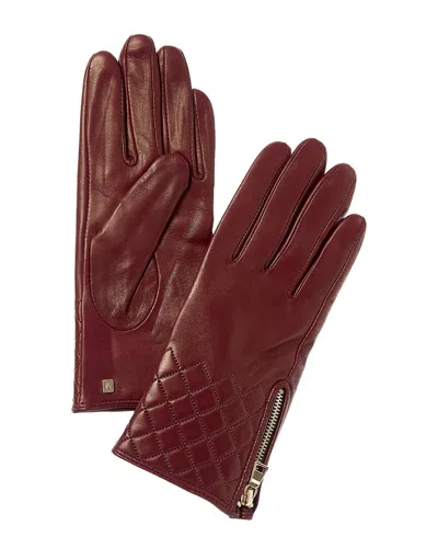 Bruno Magli Cashmere-lined Leather Gloves In Purple