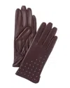 Bruno Magli Cashmere-lined Leather Gloves In Red