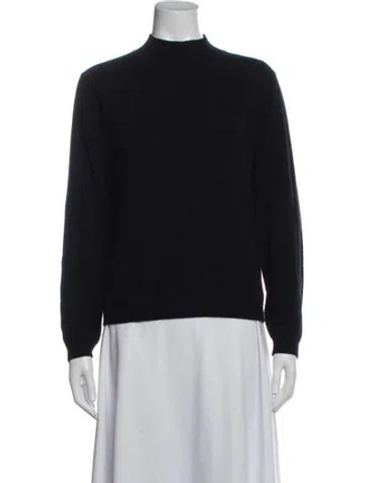 Pre-owned Bruno Magli Cashmere Mock Neck Sweater In Blue