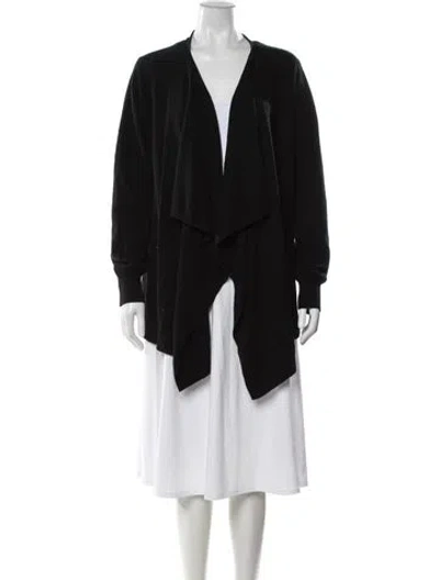 Pre-owned Bruno Magli Cashmere Open Front Sweater In Black