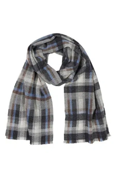 Bruno Magli Cashmere Plaid Scarf In Blue