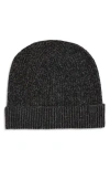 Bruno Magli Cashmere Rib Knit Cuffed Beanie In Black