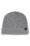 Bruno Magli Cashmere Rib Knit Cuffed Beanie In Gray