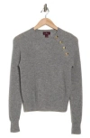 Bruno Magli Cashmere Rib Raglan Crew Sweater In Grey
