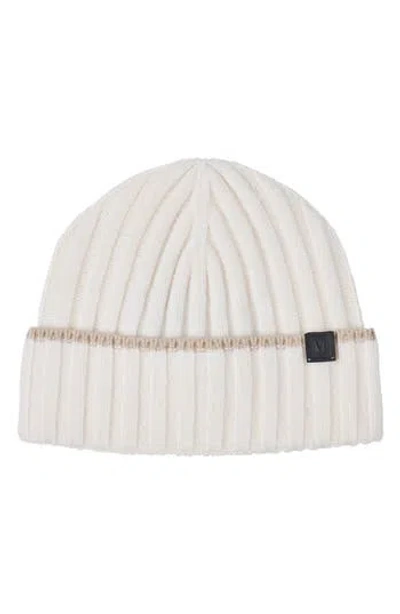 Bruno Magli Cashmere Wide Rib Beanie In White