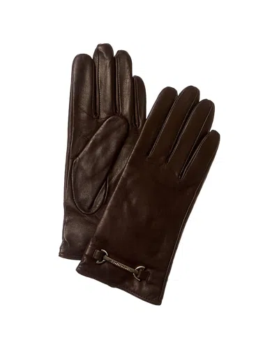 Bruno Magli Cashmere-lined Leather Glove In Brown