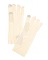 Bruno Magli Center Cable Cashmere Gloves In White