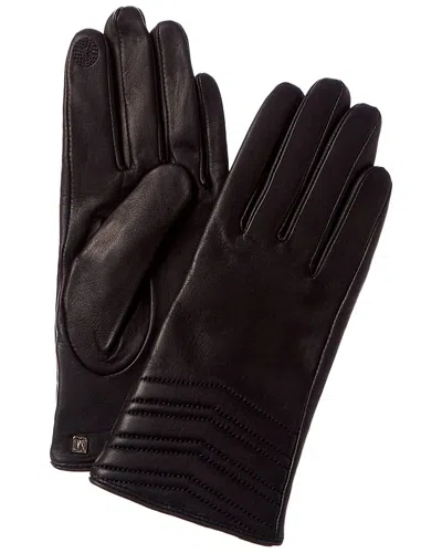 BRUNO MAGLI CHEVRON QUILTED CASHMERE-LINED LEATHER GLOVES