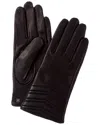 Bruno Magli Chevron Quilted Cashmere-lined Leather Gloves In Brown