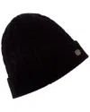 Bruno Magli Honeycomb Stitched Cuffed Cashmere Hat In Black