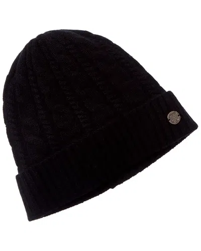 Bruno Magli Chunky Knit Cable Cashmere Hat In Black