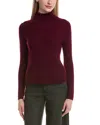 Bruno Magli Classic Turtleneck Wool & Cashmere-blend Sweater In Burgundy