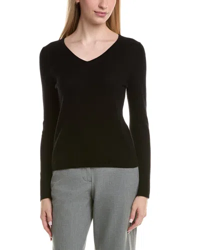 Bruno Magli Classic V-neck Wool & Cashmere-blend Sweater In Black