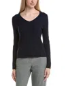 Bruno Magli Classic V-neck Wool & Cashmere-blend Sweater In Blue