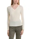 Bruno Magli Classic V-neck Wool & Cashmere-blend Sweater In White