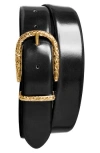 Bruno Magli Cosima Leather Belt In Black
