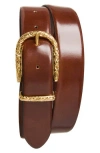 Bruno Magli Cosima Leather Belt In Brown