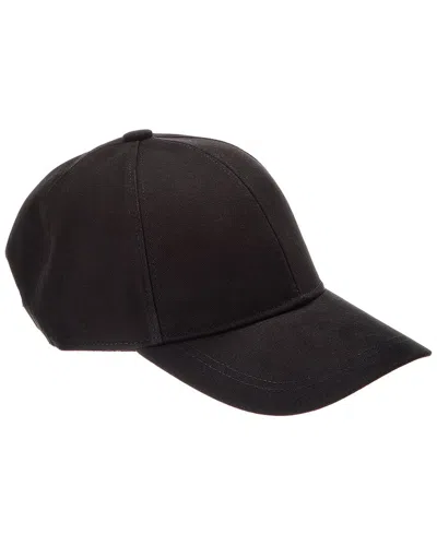 Bruno Magli Cotton Baseball Cap With Logo Buckle In Black