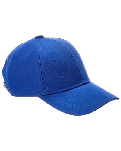 Bruno Magli Cotton Baseball Cap With Logo Buckle In Blue