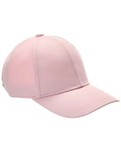 Bruno Magli Cotton Baseball Cap With Logo Buckle In Pink