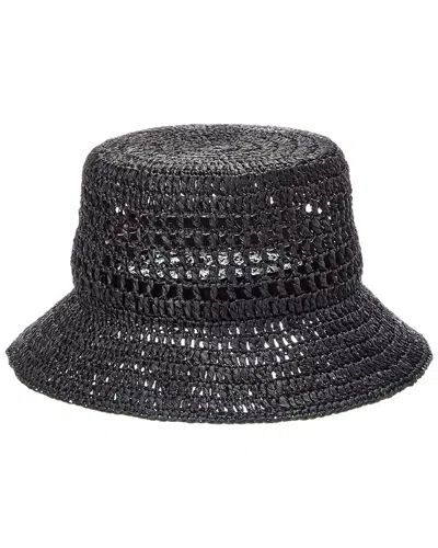 Bruno Magli Crochet Short Brim Bucket Hat In Black