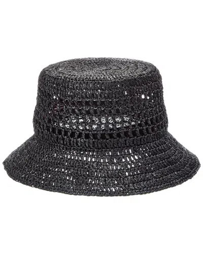 Bruno Magli Crochet Short Brim Bucket Hat In Black