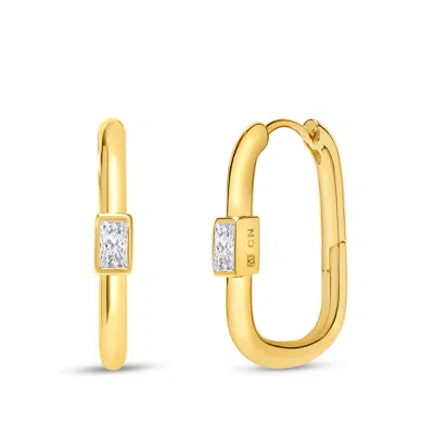 Bruno Magli Daniela Gold Earrings, Diamante In White