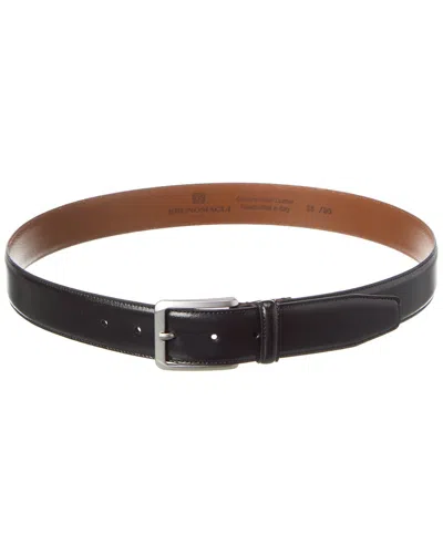 Bruno Magli Dante Leather Belt In Black