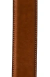 Bruno Magli Dante Leather Belt In Cognac