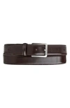 Bruno Magli Dante Leather Belt In Dark Brown