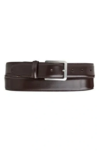 Bruno Magli Dante Leather Belt In Dark Brown