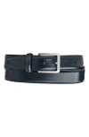 Bruno Magli Dante Leather Belt In Navy