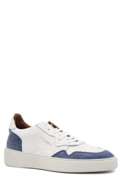 Bruno Magli Dezi Leather Sneaker In White/blue Suede