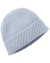 Bruno Magli Diamond Cuff Rib Cashmere Beanie In Blue