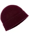 Bruno Magli Diamond Cuff Rib Cashmere Beanie In Brown