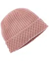 Bruno Magli Diamond Cuff Rib Cashmere Beanie In Brown